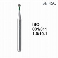 Бор алмазный MANI BR-45C по ISO 001, шарооб.,011х1,0х19,1мм,макс.скорость 450 тыс.об,зерн.C,5шт