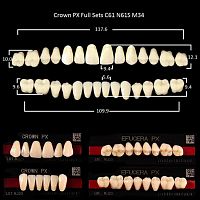 Зубы PX CROWN / EFUCERA, цвет A3, фасон C61/N61S/34, полный гарнитур, 28шт. от Дентал-Ист