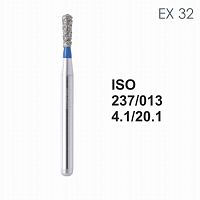 Бор алмазный MANI EX-32 по ISO 237, груша,013х4,1х20,1мм,макс.скорость 300 тыс.об,зерн.S,5шт