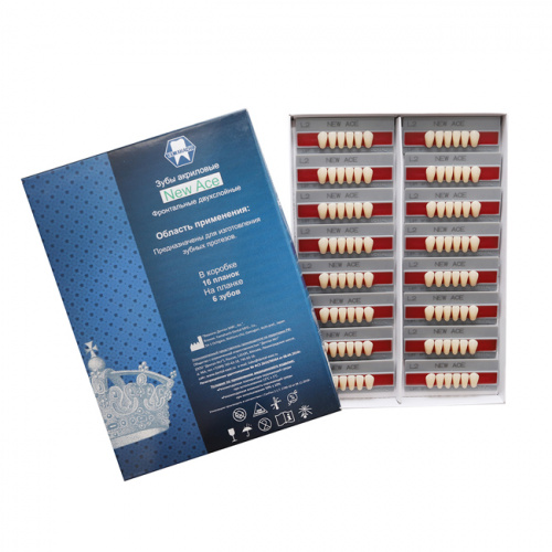 Зубы NEW ACE Anterior, цвет C2, фасон L3 акриловые двухслойные, 6 шт. от Дентал-Ист фото 2