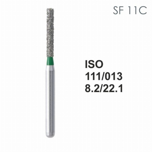 Бор алмазный MANI SF-11С по ISO 111, цилиндр,013х8,2х22,1мм,макс.скорость 450 тыс.об,зерн.C,5шт