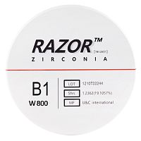Диск циркониевый Razor 800, однослойный, размер 98х25мм, оттенок B1, UNC Inc (Корея)