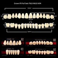 Зубы PX CROWN / EFUCERA, цвет W05, фасон T61S/N61S/34, полный гарнитур, 28шт.