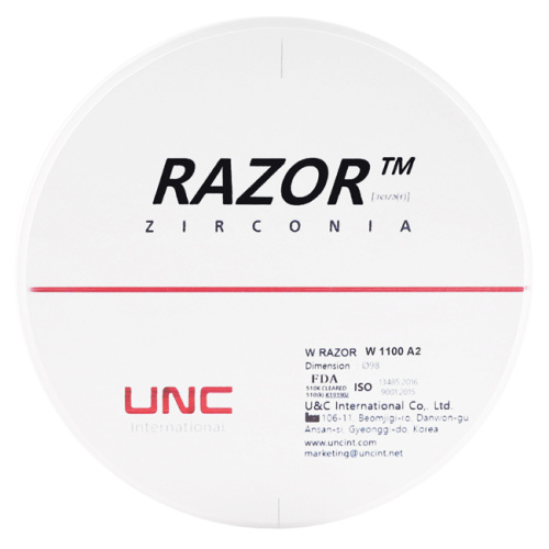 Диск циркониевый Razor 1100, размер 98х14мм, оттенок A2, однослойный