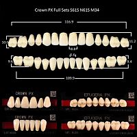 Зубы PX CROWN / EFUCERA, цвет A3, фасон S61S/N61S/34, полный гарнитур, 28шт. от Дентал-Ист