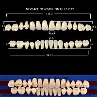 Зубы NEW ACE/NEW MILLION, цвет W05, фасон T6/L7/M32, полный гарнитур, 28шт. от Дентал-Ист
