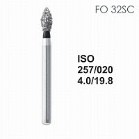 Бор алмазный MANI FO-32SC по ISO 257, почка,020х4,0х19,8мм,макс.скорость 300 тыс.об,зерн.SC,5шт
