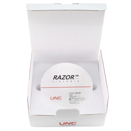 Диск циркониевый Razor 800, однослойный, размер 98х12мм, оттенок Light, UNC Inc (Корея) от Дентал-Ист фото 8