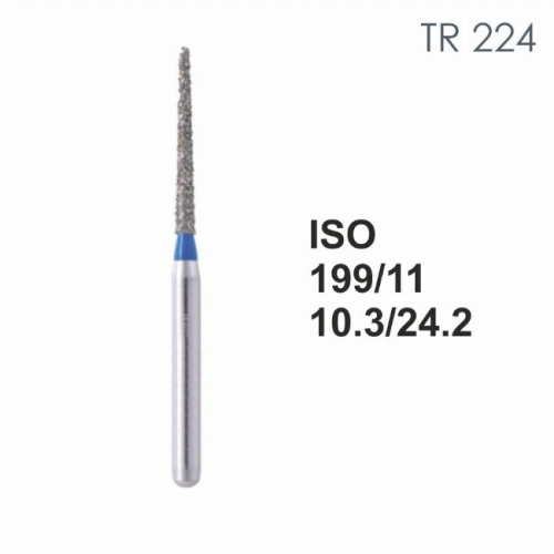 Бор алмазный MANI TR-224 по ISO 199, конус,011х10,3х24,2мм,макс.скорость 300 тыс.об,зерн.S,5шт