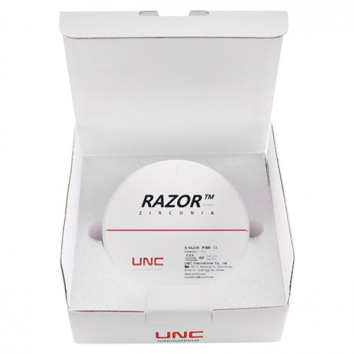 Диск циркониевый Razor 800, однослойный, размер 98х14мм, оттенок C3, UNC Inc (Корея) от Дентал-Ист фото 8