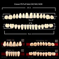 Зубы PX CROWN / EFUCERA, цвет A1, фасон C42/N41/28, полный гарнитур, 28шт. от Дентал-Ист