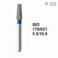 Бор алмазный MANI TF-S22 по ISO 170, конус,021х5,5х16,9мм,макс.скорость 300 тыс.об,зерн.S,5шт
