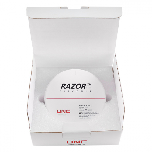 Диск циркониевый Razor 800, однослойный Zirconzahn, 95х14мм, C2, UNC Inc (Корея) фото 8