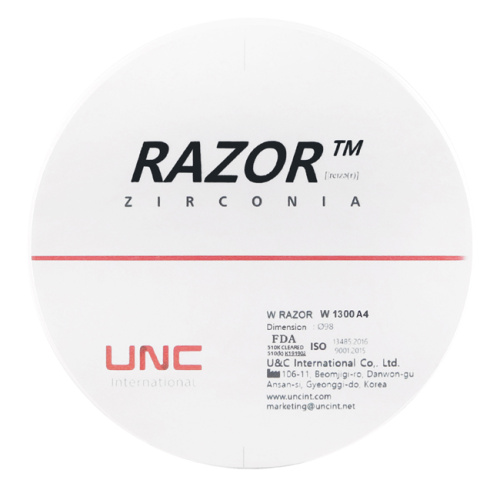 Диск циркониевый Razor 1300, размер 98х30мм, оттенок A4, однослойный