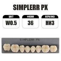 PX Simplerr Posterior боковые нижние, W05, ф. 36, зубы акриловые трехслойные, 8 шт.