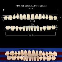 Зубы NEW ACE/NEW MILLION, цвет C2, фасон T3/L6/M32, полный гарнитур, 28шт.