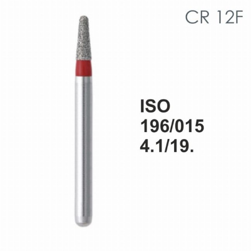 Бор алмазный MANI CR-12F по ISO 196, конус,015х4,1х19,0мм,макс.скорость 450 тыс.об,зерн.F,5шт