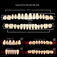 Зубы PX CROWN / EFUCERA, цвет A1, фасон S81/N81/36, полный гарнитур, 28шт. от Дентал-Ист