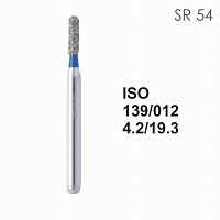 Бор алмазный MANI SR-54 по ISO 139, цилиндр,012х4,2х19,3мм,макс.скорость 300 тыс.об,зерн.S,5шт