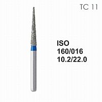Бор алмазный MANI TC-11 по ISO 160, конус, 016х10,2х22,0 мм, макс.скорость 300 тыс.об, зерн.S, 5 шт