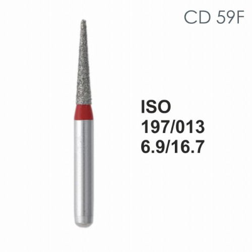 Бор алмазный MANI CD-59F по ISO 197, конус,013х6,9х16,7мм,макс.скорость 300 тыс.об,зерн.F,5шт