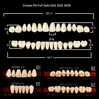 Зубы PX CROWN / EFUCERA, цвет D4, фасон O41/N32/28, полный гарнитур, 28шт. от Дентал-Ист