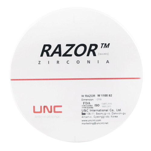 Диск циркониевый Razor 1100, размер 98х30мм, оттенок B2, однослойный