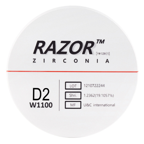 Диск циркониевый Razor 1100, размер 95х25мм, оттенок D3, однослойный