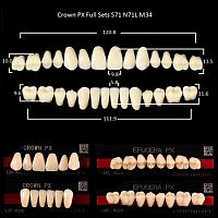 Зубы PX CROWN / EFUCERA, цвет A1, фасон S71/N71L/34, полный гарнитур, 28шт. от Дентал-Ист