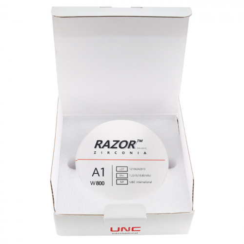 Диск циркониевый Razor 800, однослойный, размер 98х16мм, оттенок A1, UNC Inc (Корея) от Дентал-Ист фото 8