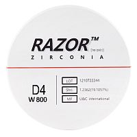 Диск циркониевый Razor 800, однослойный, размер 98х25мм, оттенок D4, UNC Inc (Корея)