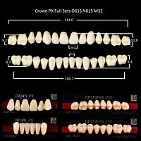 Зубы PX CROWN / EFUCERA, цвет A1, фасон O61S/N61S/32, полный гарнитур, 28шт.