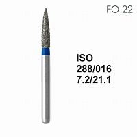 Бор алмазный MANI FO-22 по ISO 288, пламя, 016х7,2х21,1 мм, макс.скорость 450 тыс.об, зерн.S, 5 шт от Дентал-Ист