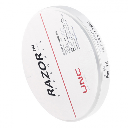 Диск циркониевый Razor 800, однослойный, размер 98х14мм, оттенок Pure, UNC Inc (Корея) от Дентал-Ист фото 6