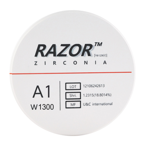 Диск циркониевый Razor 1300, размер 95х16мм, оттенок A1, однослойный