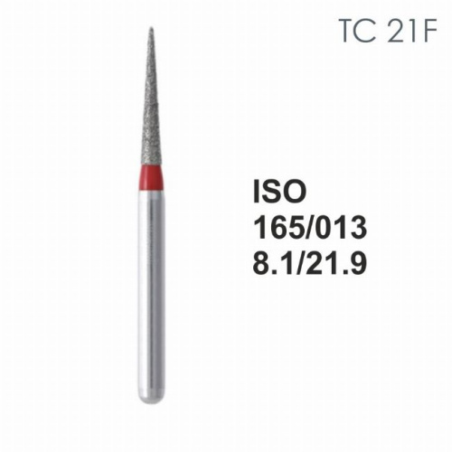 Бор алмазный MANI TC-21F по ISO 165, конус, 013х8,1х21,9 мм, макс.скорость 300 тыс.об, зерн.F, 5 шт