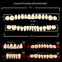 Зубы PX CROWN / EFUCERA, цвет A3,5, фасон O31S/N31S/28, полный гарнитур, 28шт.