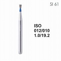 Бор алмазный MANI SI-61 по ISO 012, об.конус,010х1,0х19,2мм,макс.скорость 450 тыс.об,зерн.S,5шт