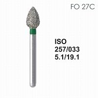 Бор алмазный MANI FO-27C по ISO 257, почка,033х5,1х19,1мм,макс.скорость 160 тыс.об,зерн.C,5шт