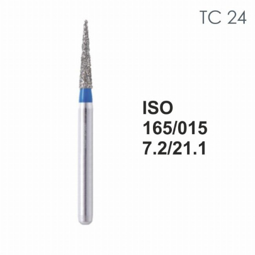 Бор алмазный MANI TC-24 по ISO 165, конус,015х7,2х21,1мм,макс.скорость 450 тыс.об,зерн.S,5шт