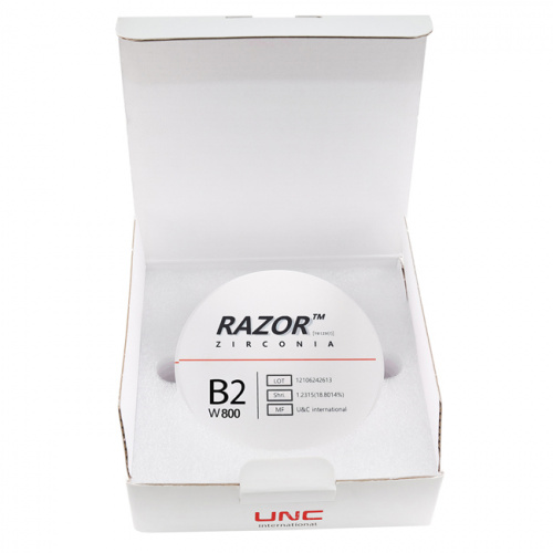 Диск циркониевый Razor 800, однослойный, размер 98х16мм, оттенок B2, UNC Inc (Корея) от Дентал-Ист фото 8