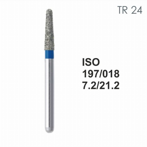 Бор алмазный MANI TR-24 по ISO 197, конус,018х7,2х21,2мм,макс.скорость 300 тыс.об,зерн.S,5шт
