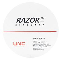 Диск циркониевый Razor 800, однослойный Zirconzahn, 95х10мм, C3, UNC Inc (Корея)