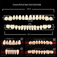 Зубы PX CROWN / EFUCERA, цвет A1, фасон T41S/N42/28, полный гарнитур, 28шт. от Дентал-Ист
