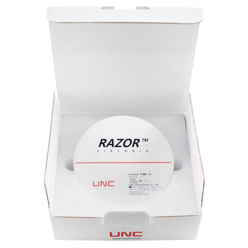 Диск циркониевый Razor 800, однослойный, размер 98х20мм, оттенок D3, UNC Inc (Корея) от Дентал-Ист фото 8