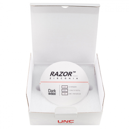 Диск циркониевый Razor 800, однослойный, размер 98х25мм, оттенок Dark, UNC Inc (Корея) от Дентал-Ист фото 8