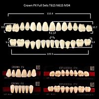 Зубы PX CROWN / EFUCERA, цвет B2, фасон T61S/N61S/34, полный гарнитур, 28шт. от Дентал-Ист