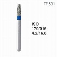 Бор алмазный MANI TF-S31 по ISO 170, конус,016х4,2х16,8мм,макс.скорость 450 тыс.об,зерн.S,5шт
