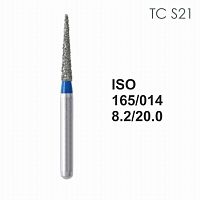 Бор алмазный MANI TC-S21 по ISO 165, конус,014х8,2х20,0мм,макс.скорость 300 тыс.об,зерн.S,5шт