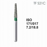 Бор алмазный MANI TF-S21C по ISO 171, конус,017х7,2х18,8мм,макс.скорость 450 тыс.об,зерн.C,5шт